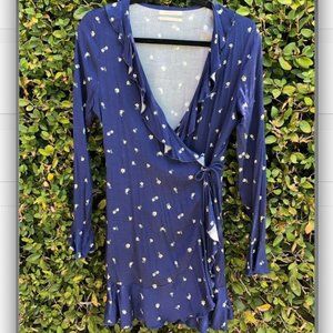 Urban Outfitters Long Sleeve Floral Wrap Dress